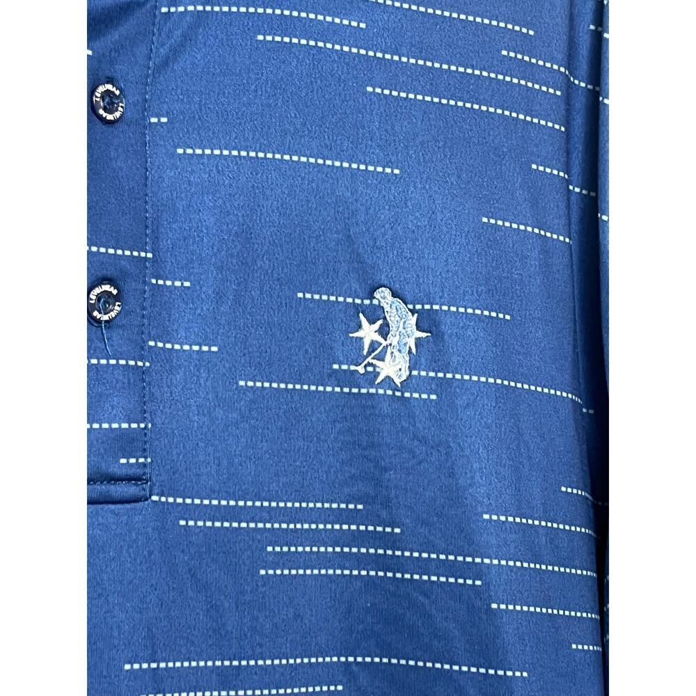Levelwear Men's Large Blue Golf Polo Shirt 3 Button Short Sleeve Athletic Casual - Picture 8 of 8